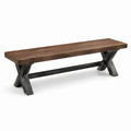 Bank aus Holz mit Metallgestell 180x40x45 cm Braun/Schwarz