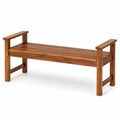 Gartenbank aus Akazienholz mit Armlehnen Braun 150x45x45 cm