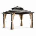 Stahlpavillon 3x3m Dunkelgrau/Beige