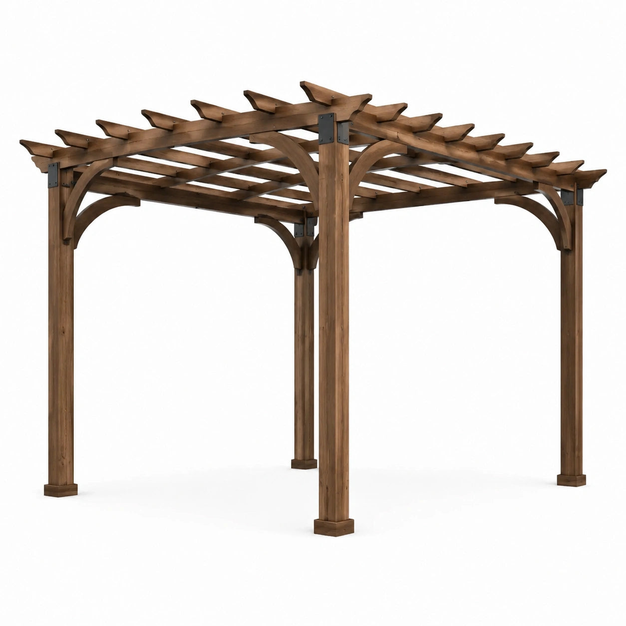 Holzpergola aus Kiefer quadratisch Braun 300x300x250cm