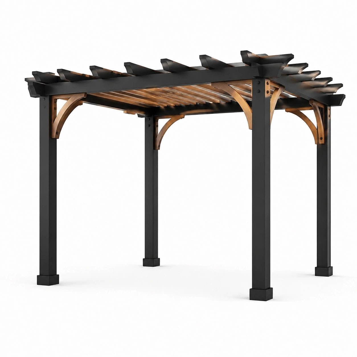 Metall und Holz Pergola Rechteckig