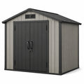 Polypropylen Gartenhaus mit Doppeltür Grau/Schwarz 190x200x215 cm