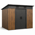 Metall Gartenhaus mit Holzoptik Braun/Schwarz 250x180x210 cm