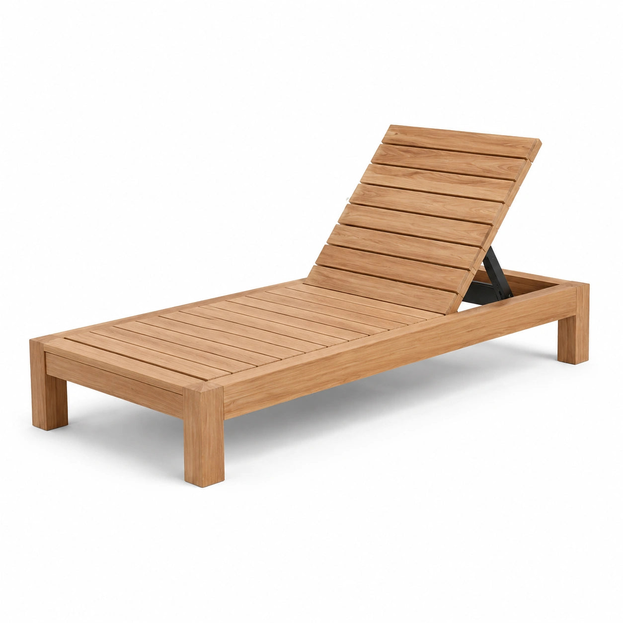 Gartenliege aus Teakholz Natur 200cm x 70cm x 35cm