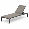 Verstellbare Gartenliege mit Aluminiumrahmen und Textilene Stoff Grau 200x65x35cm