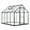 Gartengewächshaus aus Aluminium und Polycarbonat in Grün 190x250x195 cm