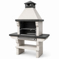 Grillkamin aus Beton und Edelstahl Schwarz/Weiß 100 x 60 x 180 cm